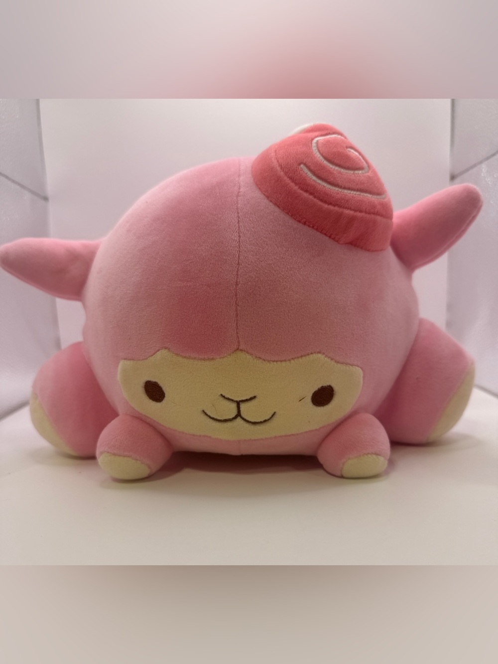 Smooshy Mushy Squishy Pink Loli Lamb Sheep Kawaii Plush 10" Stuffed Soft